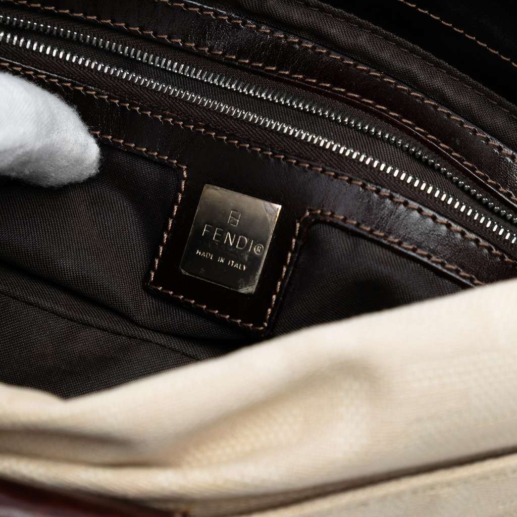 Fendi Zucca Canvas Shoulder Bag - Side view