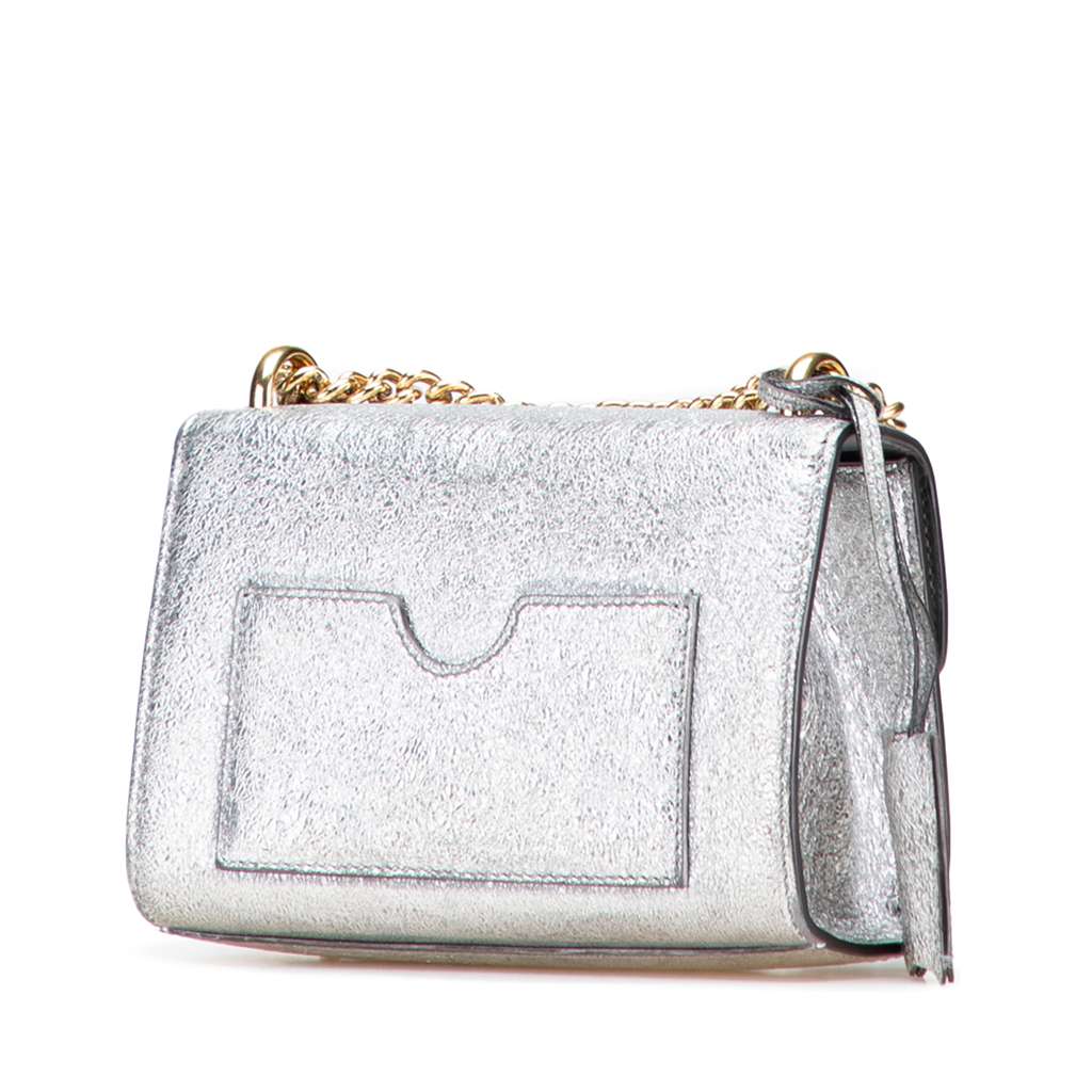 Gucci Small Metallic Leather Padlock Crossbody - Back view