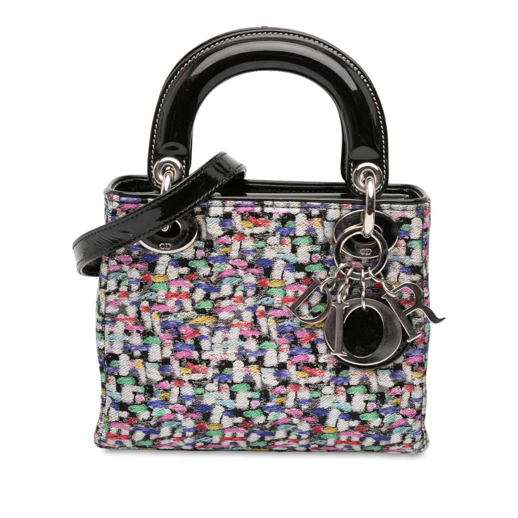 Dior Mini Multicolor Metallic Fabric and Patent Leather Lady Dior
