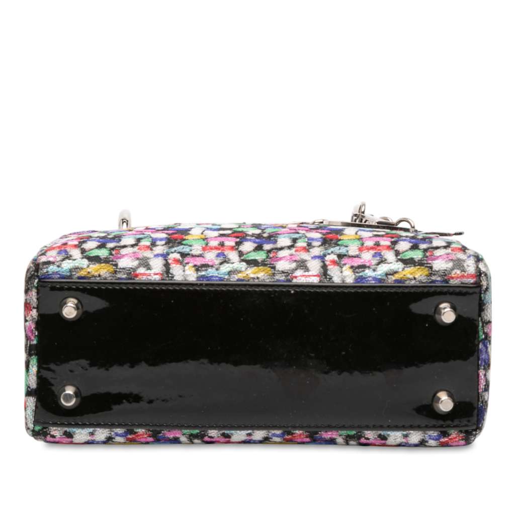 Dior Mini Multicolor Metallic Fabric and Patent Leather Lady Dior - Image 6