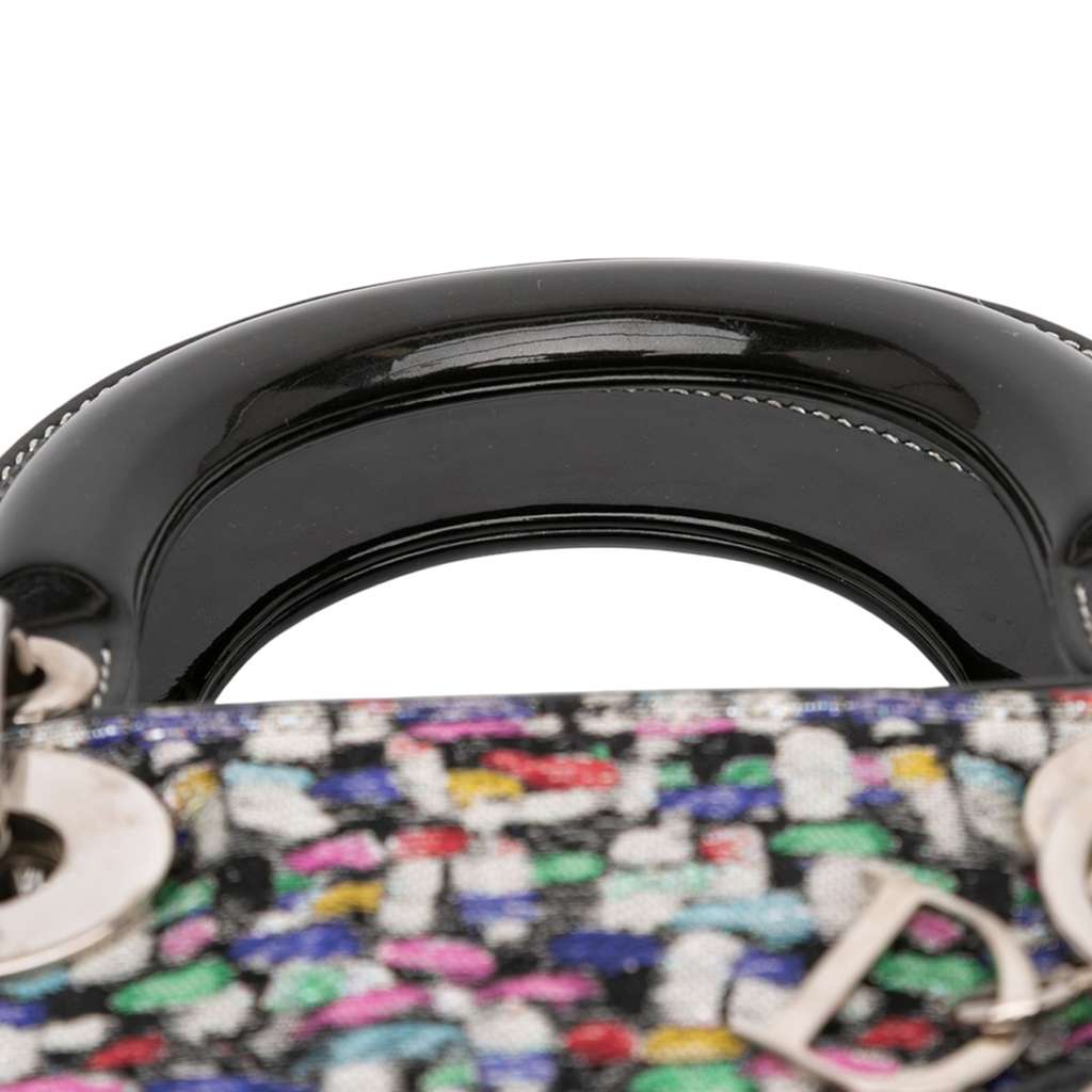 Dior Mini Multicolor Metallic Fabric and Patent Leather Lady Dior - Image 10