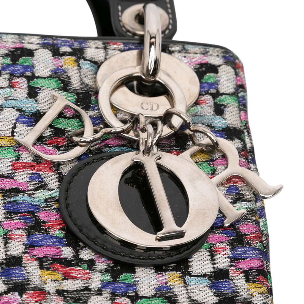 Dior Mini Multicolor Metallic Fabric and Patent Leather Lady Dior - Image 11