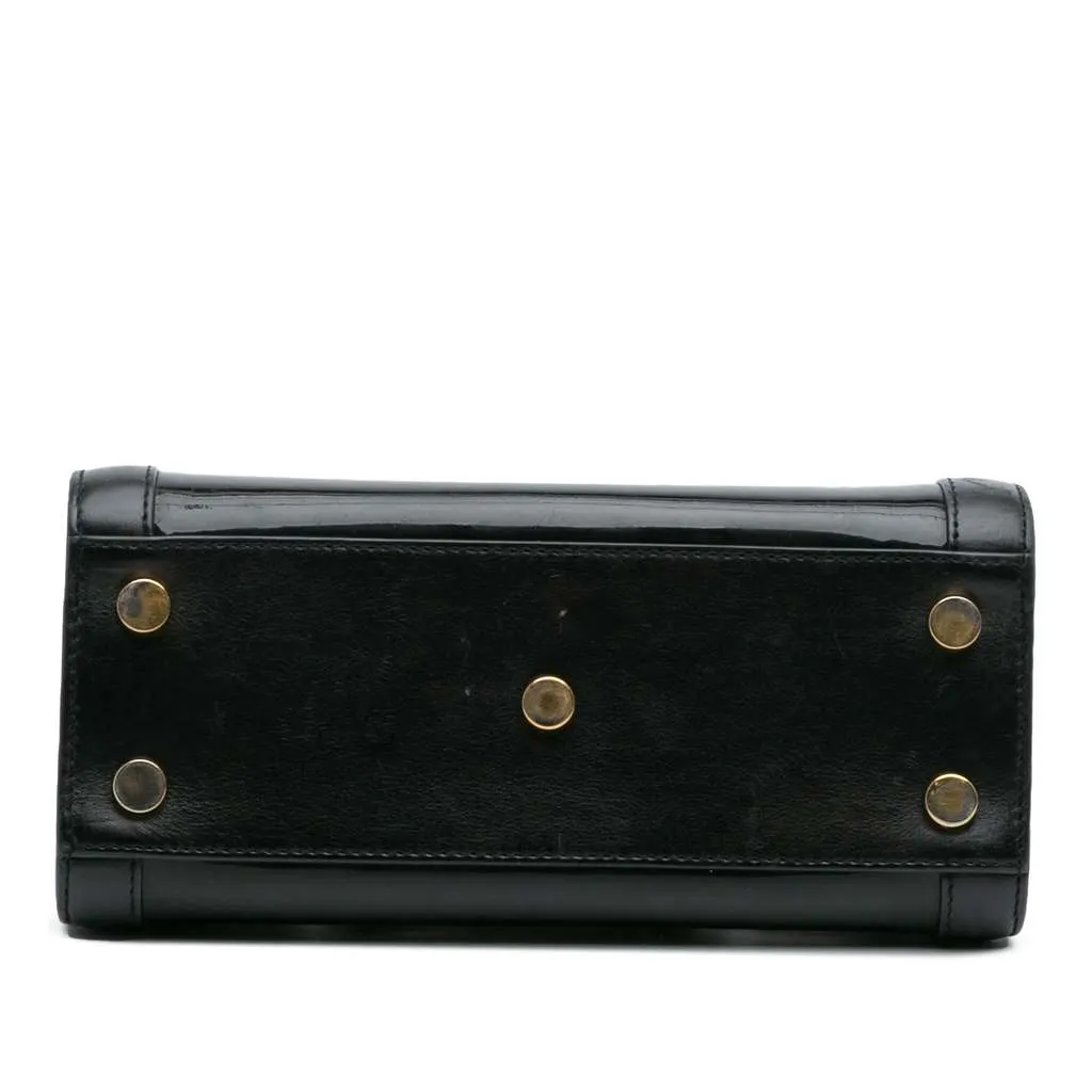 Saint Laurent Nano Patent Sac de Jour Satchel Black Leather Good - Inside View