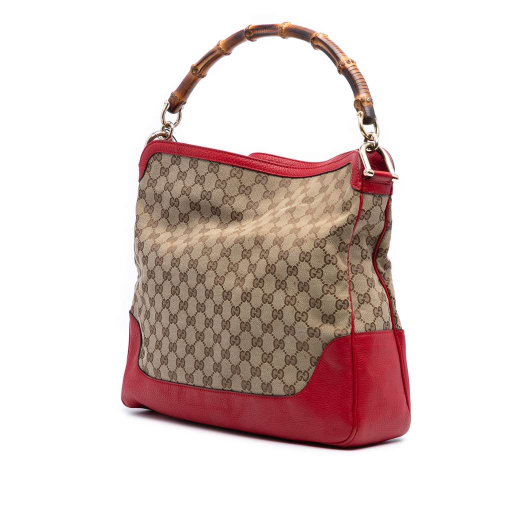 Gucci GG Canvas Bamboo Diana Satchel - Back view