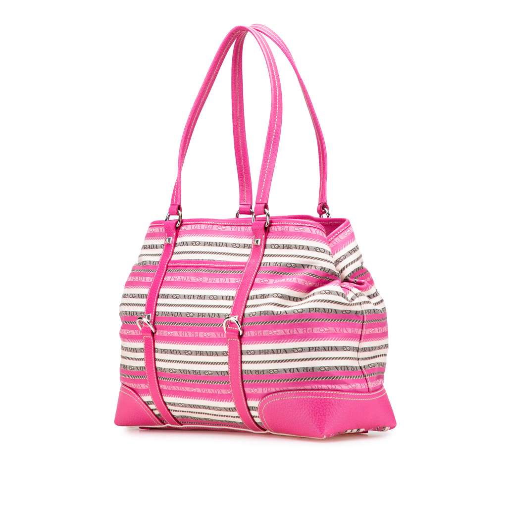 Prada Striped Jacquard Tote - Back view