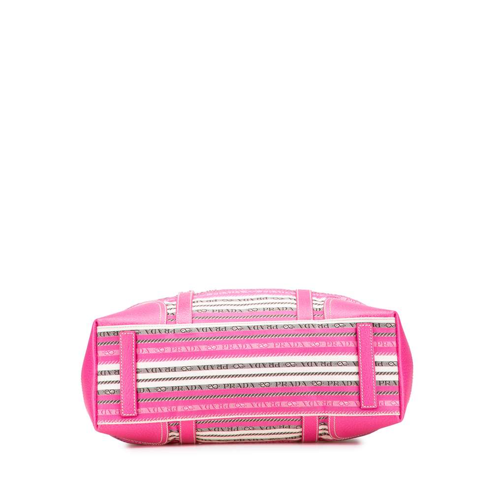 Prada Striped Jacquard Tote - Image 6