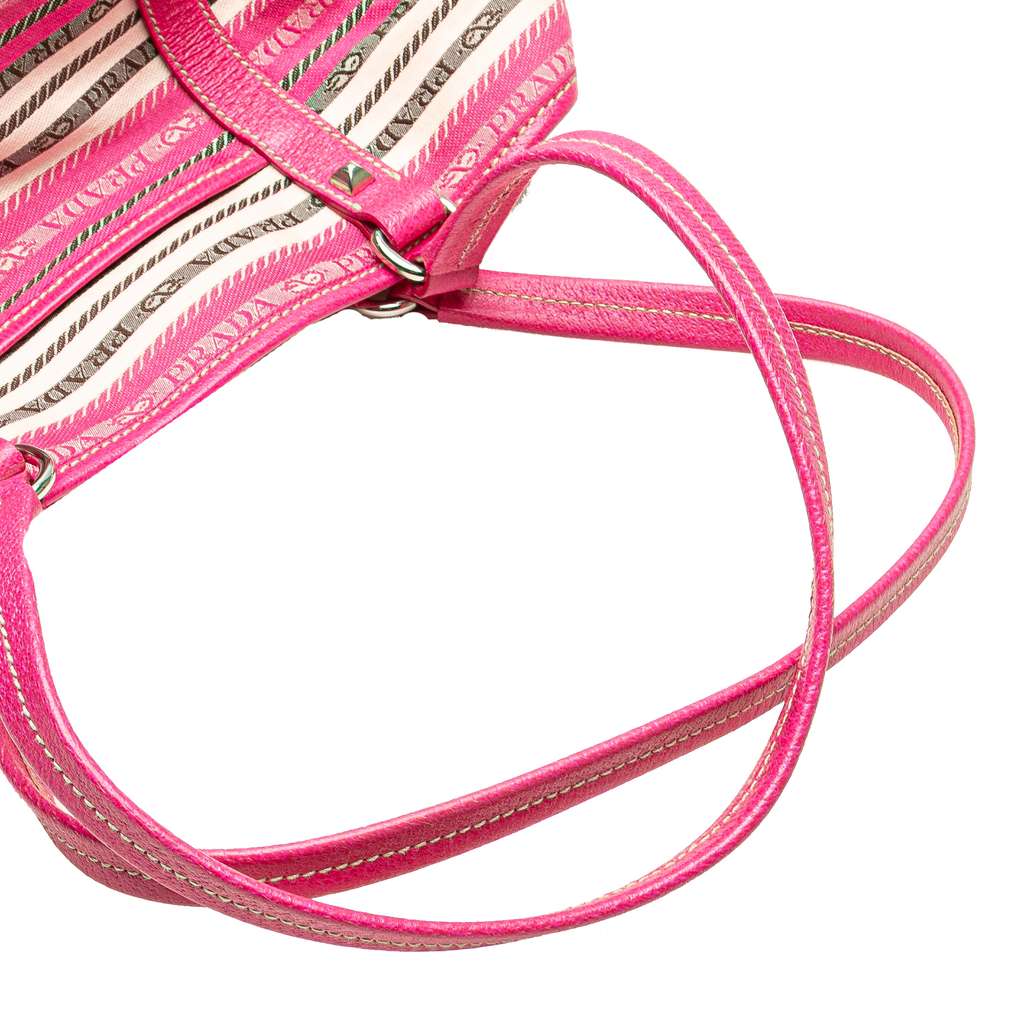 Prada Striped Jacquard Tote - Image 11