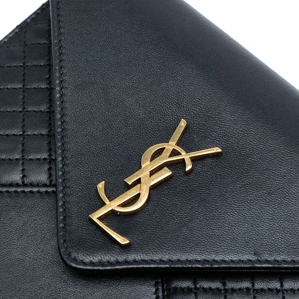 Saint Laurent Quilted Lambskin Gaby Square Shoulder Bag - Side view