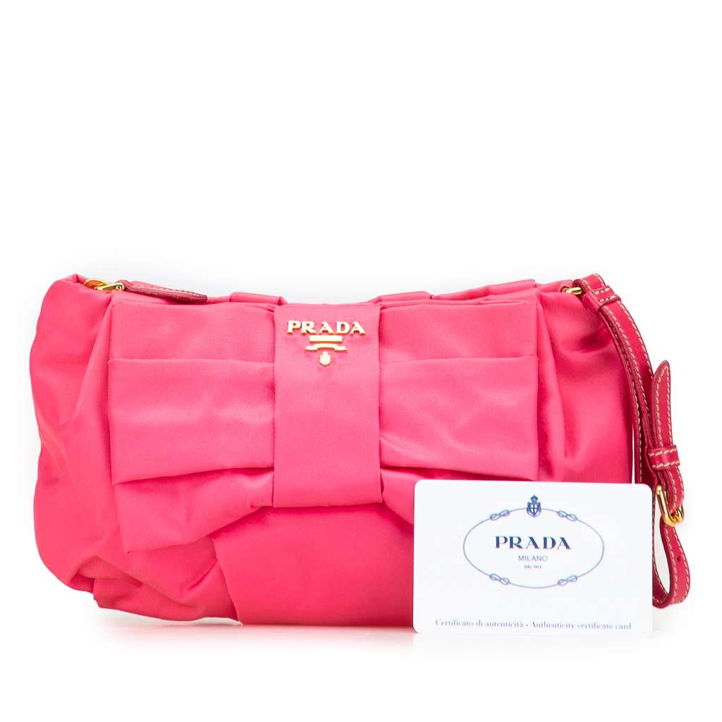 Prada Tessuto Bow Wristlet Clutch - Image 13