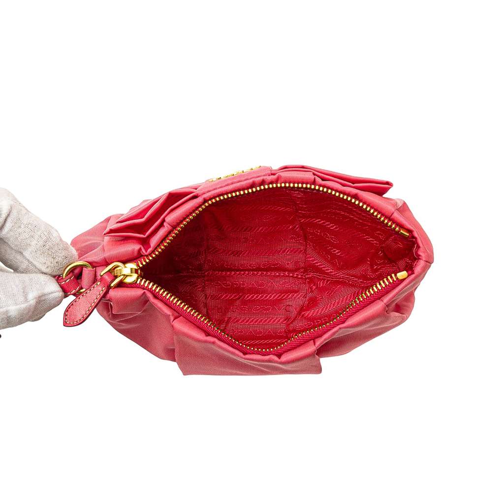 Prada Tessuto Bow Wristlet Clutch - 4