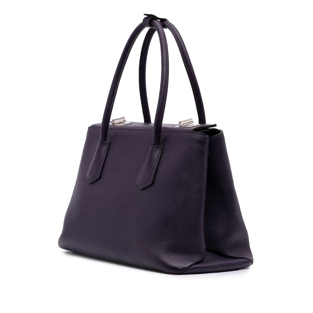 Prada Saffiano Cuir Turnlock Twin Satchel - Back view