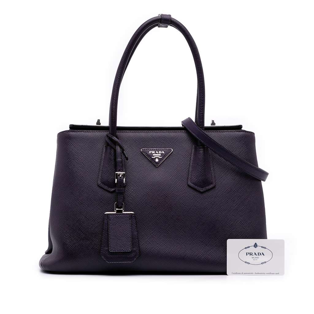 Prada Saffiano Cuir Turnlock Twin Satchel - Image 14