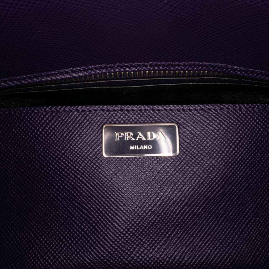 Prada Saffiano Cuir Turnlock Twin Satchel - Side view