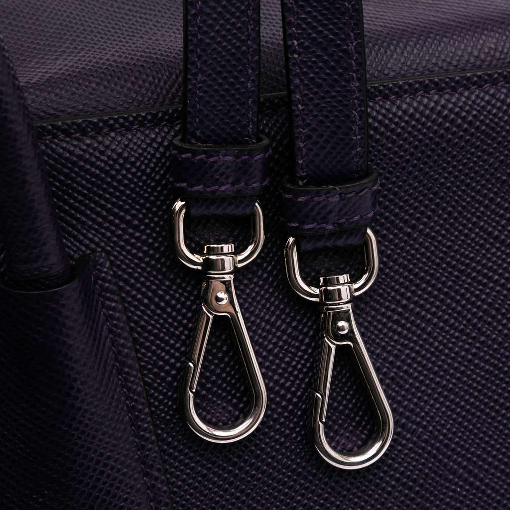 Prada Saffiano Cuir Turnlock Twin Satchel - Detail 2
