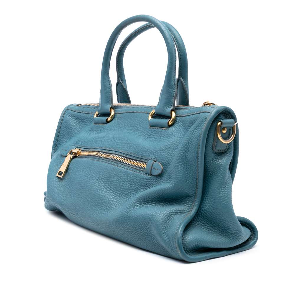 Prada Vitello Daino Zip Top Satchel - Back view