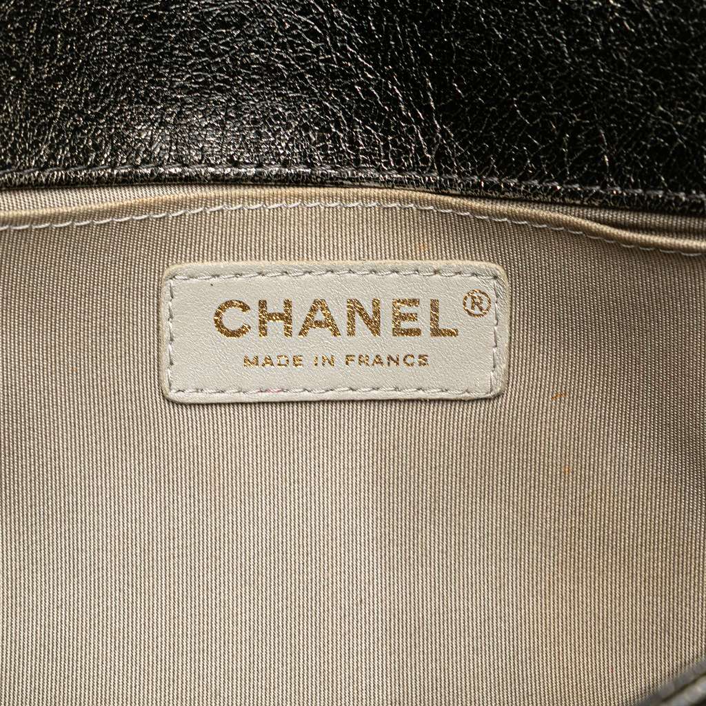 Chanel Old Medium Cracked Metallic Calfskin Boy Flap - 5