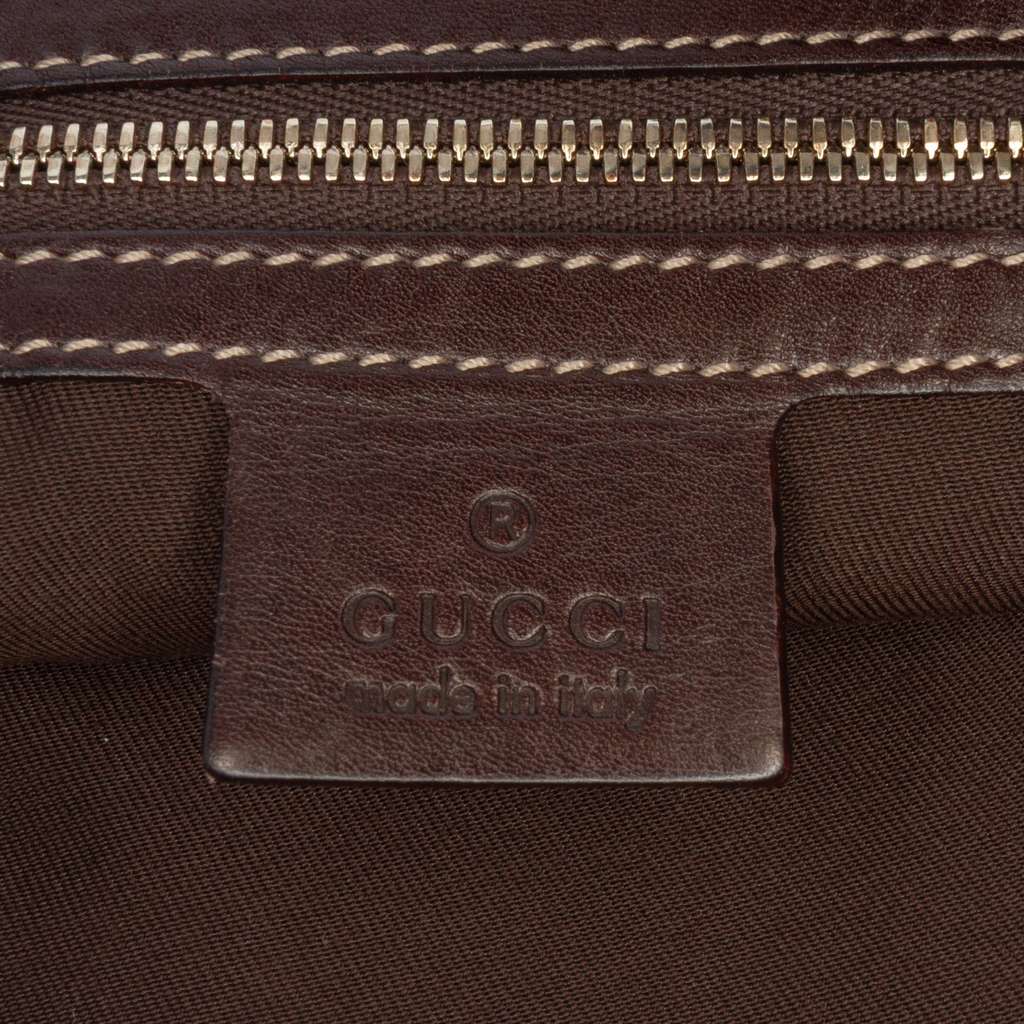 Gucci Canvas Bamboo Horsebit Print Hobo - Side view