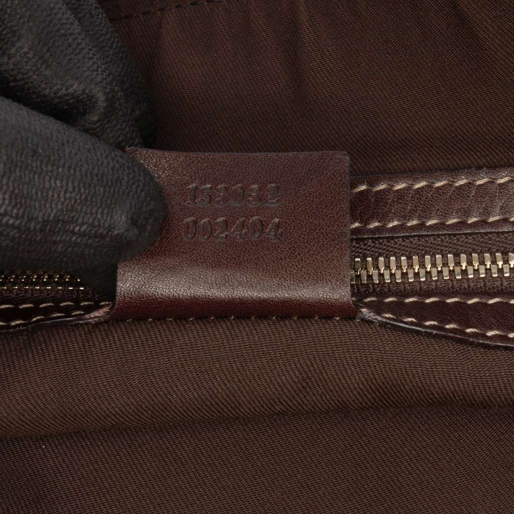 Gucci Canvas Bamboo Horsebit Print Hobo - Detail 1