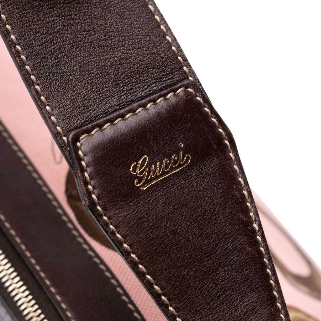 Gucci Canvas Bamboo Horsebit Print Hobo - Image 11