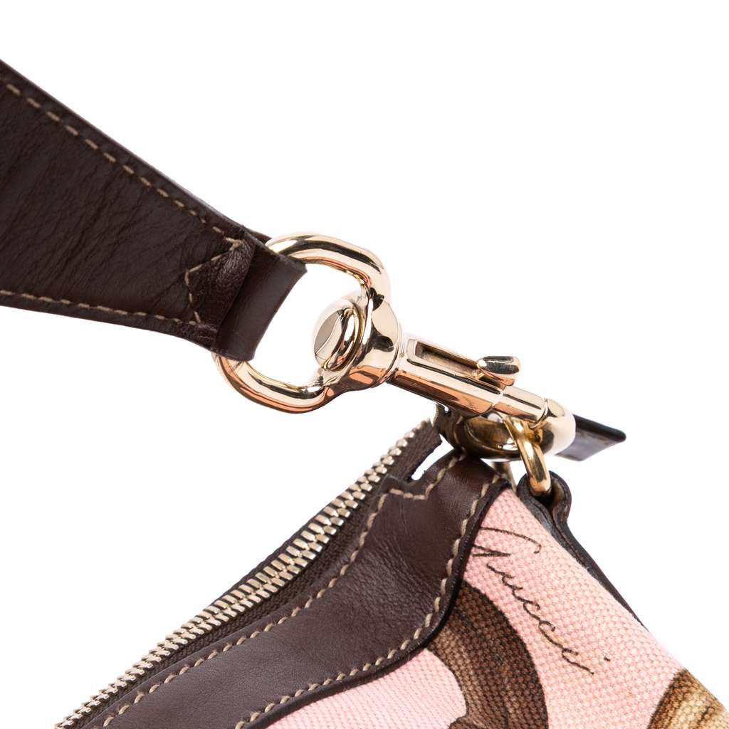 Gucci Canvas Bamboo Horsebit Print Hobo - Image 12