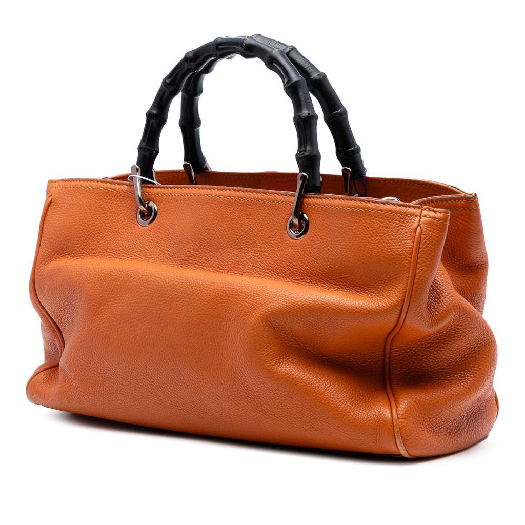 Gucci Medium Calfskin Bamboo Shopper Satchel - Back view