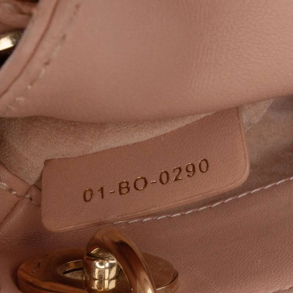 Dior Micro Lambskin Cannage Lady Dior Brown Leather Good - Box View