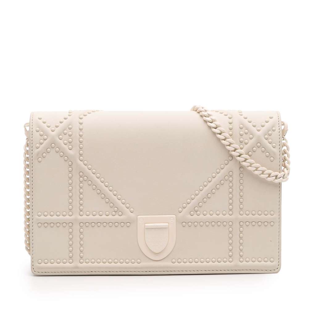 Dior Small Ultra Matte Studded Calfskin Diorama Wallet on Chain