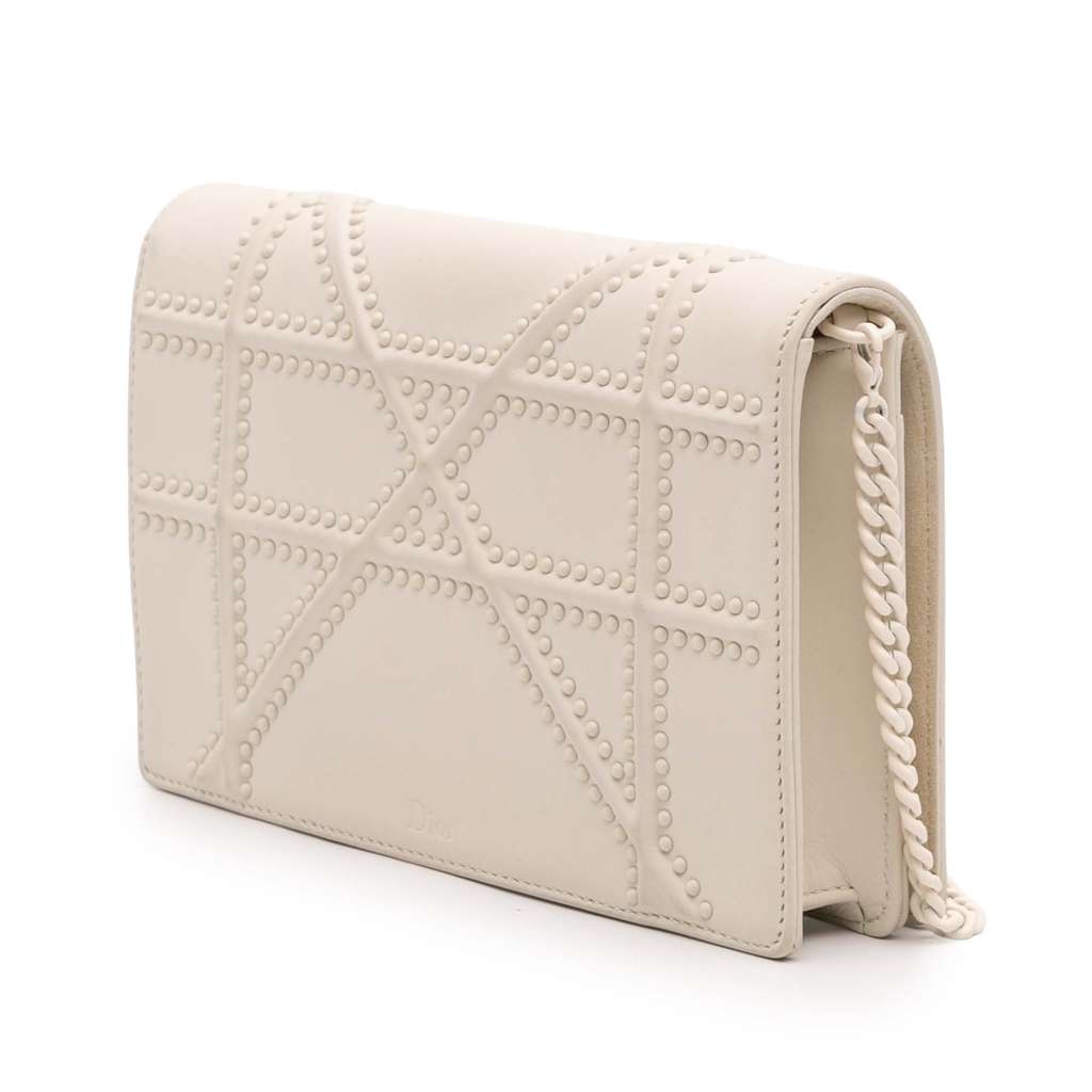 Dior Small Ultra Matte Studded Calfskin Diorama Wallet on Chain - Back view