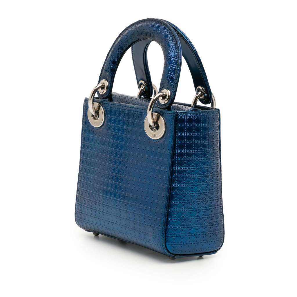 Dior Mini Metallic Patent Microcannage Lady Dior - Back view