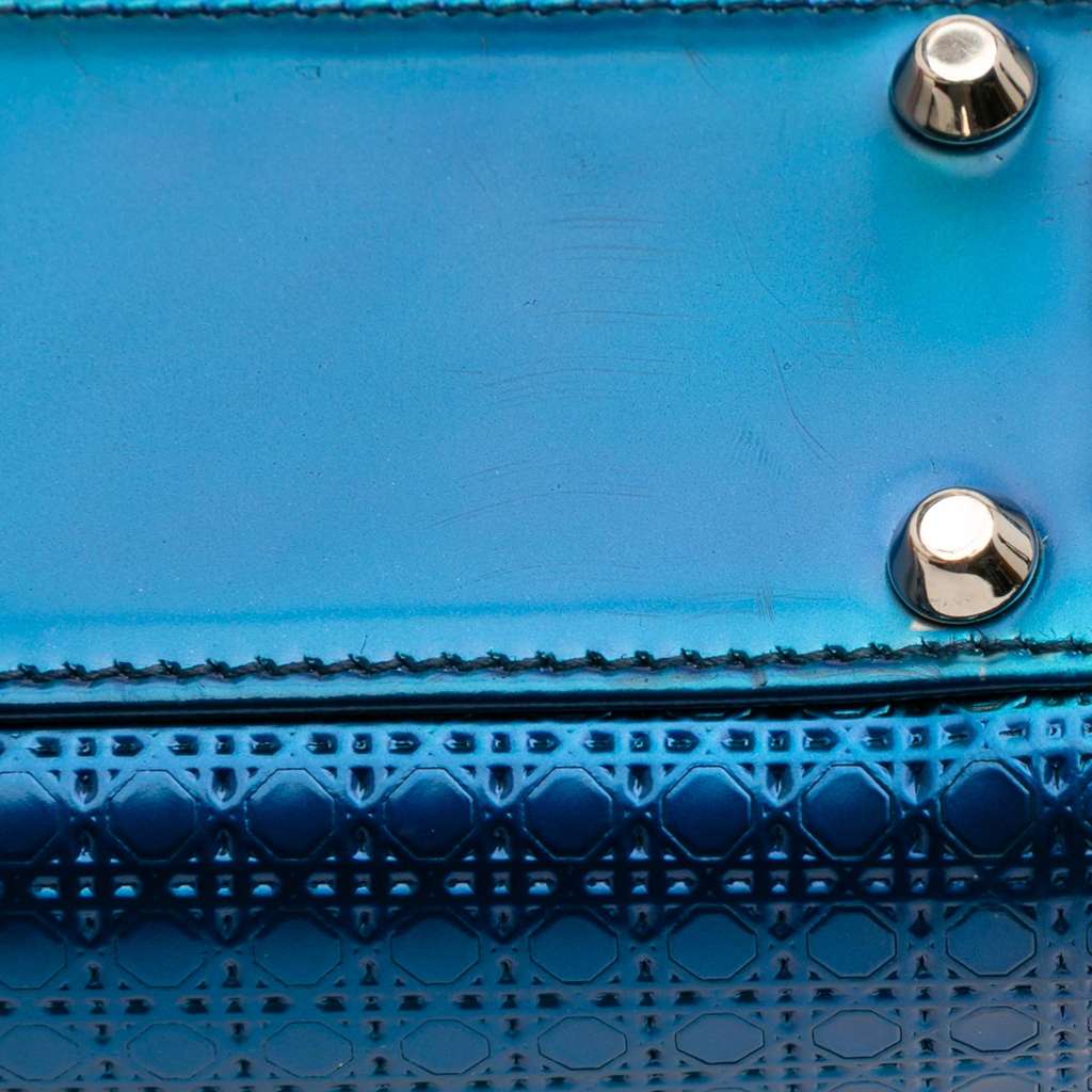 Dior Mini Metallic Patent Microcannage Lady Dior - Image 13