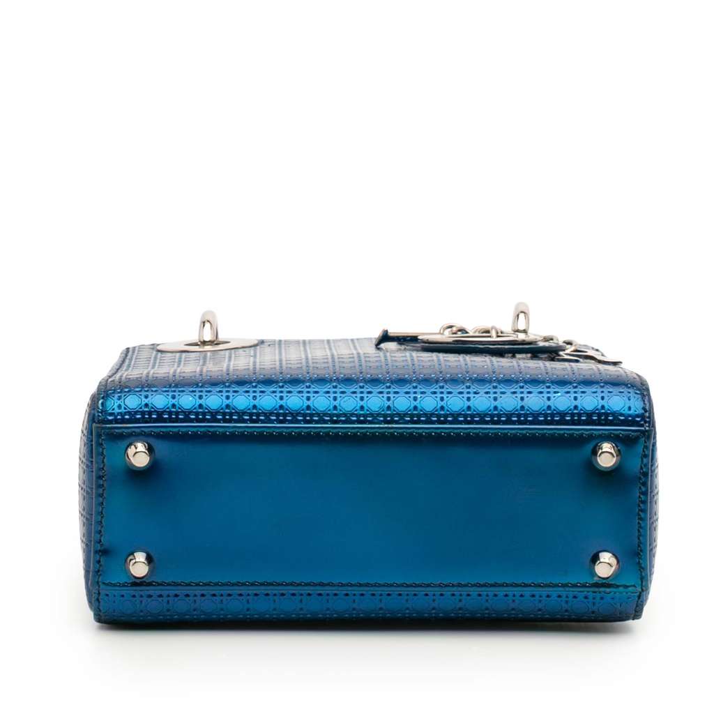 Dior Mini Metallic Patent Microcannage Lady Dior - Image 6