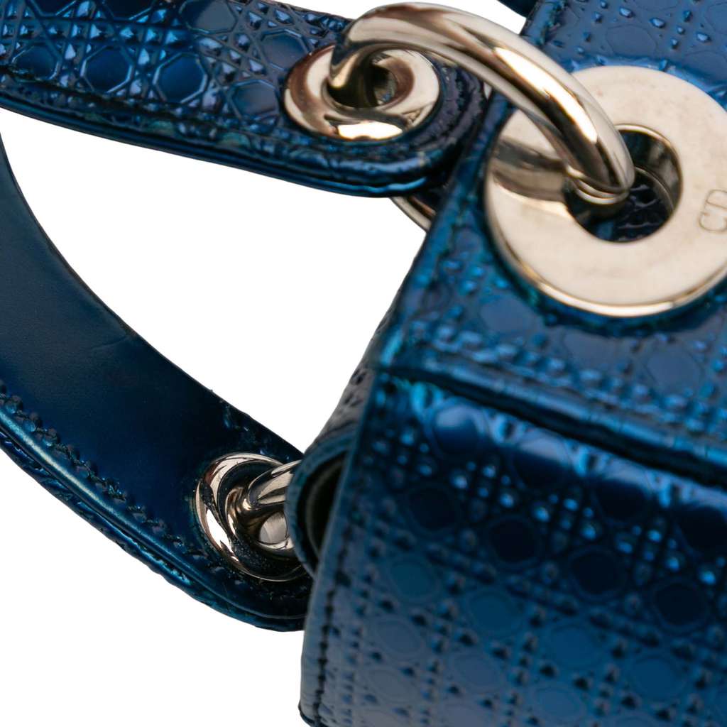 Dior Mini Metallic Patent Microcannage Lady Dior - Image 10