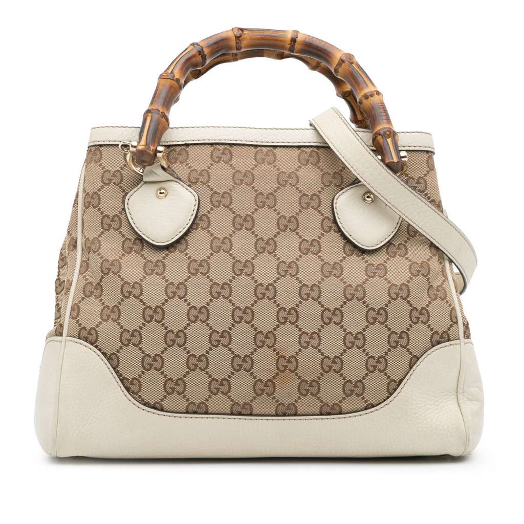Gucci Small GG Canvas Diana Bamboo Top Handle Tote