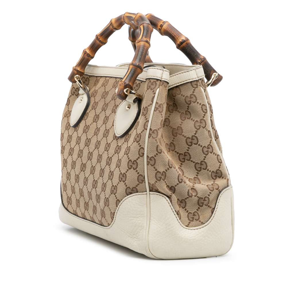Gucci Small GG Canvas Diana Bamboo Top Handle Tote - Back view