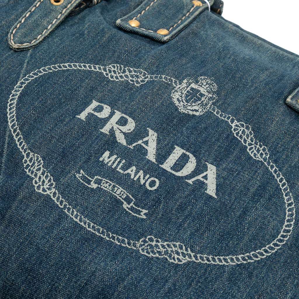Prada Denim Canapa Logo Satchel - 5