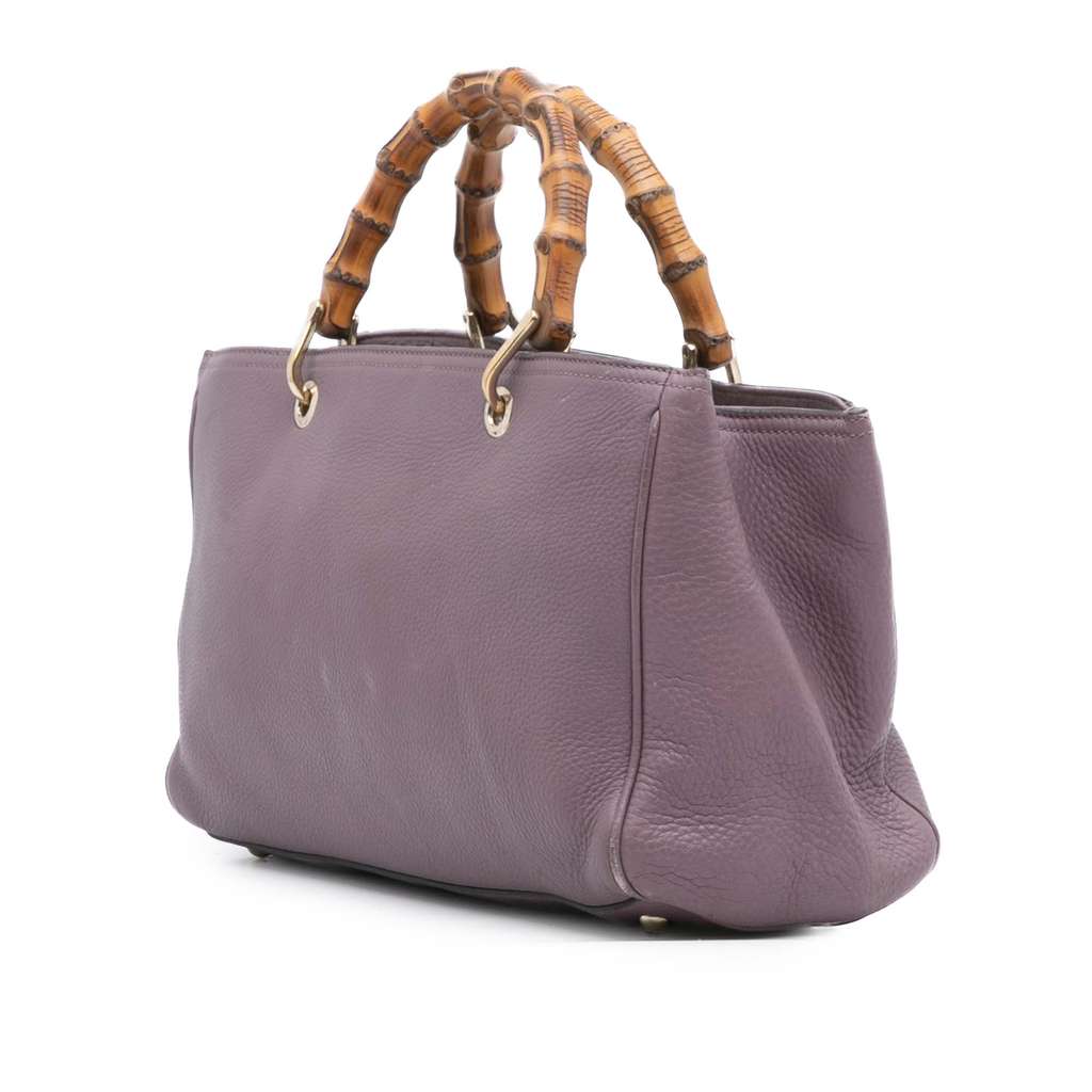 Gucci Medium Calfskin Bamboo Shopper Satchel - Back view