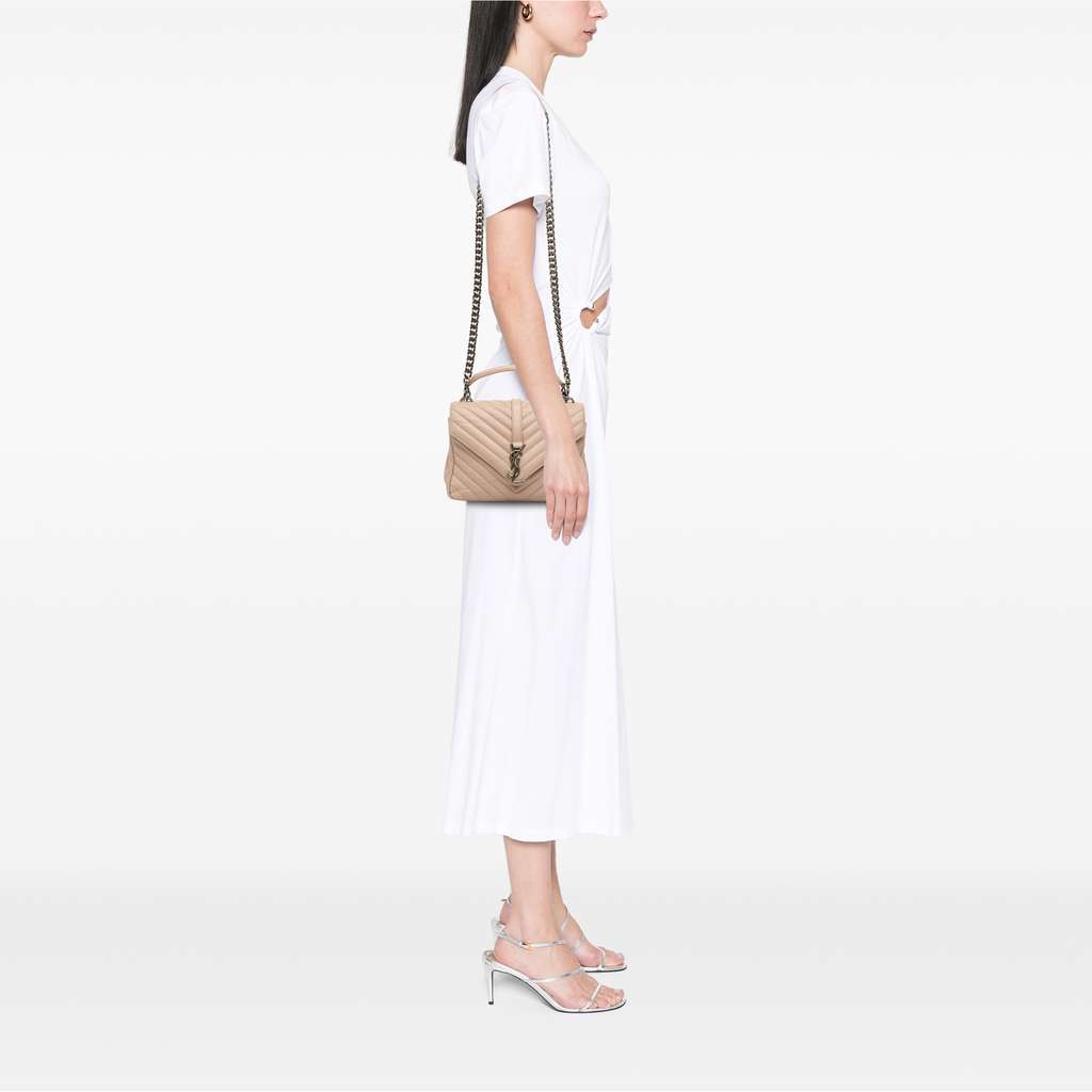 Saint Laurent Medium Monogram Chevron Sheepskin College Bag - Image 13