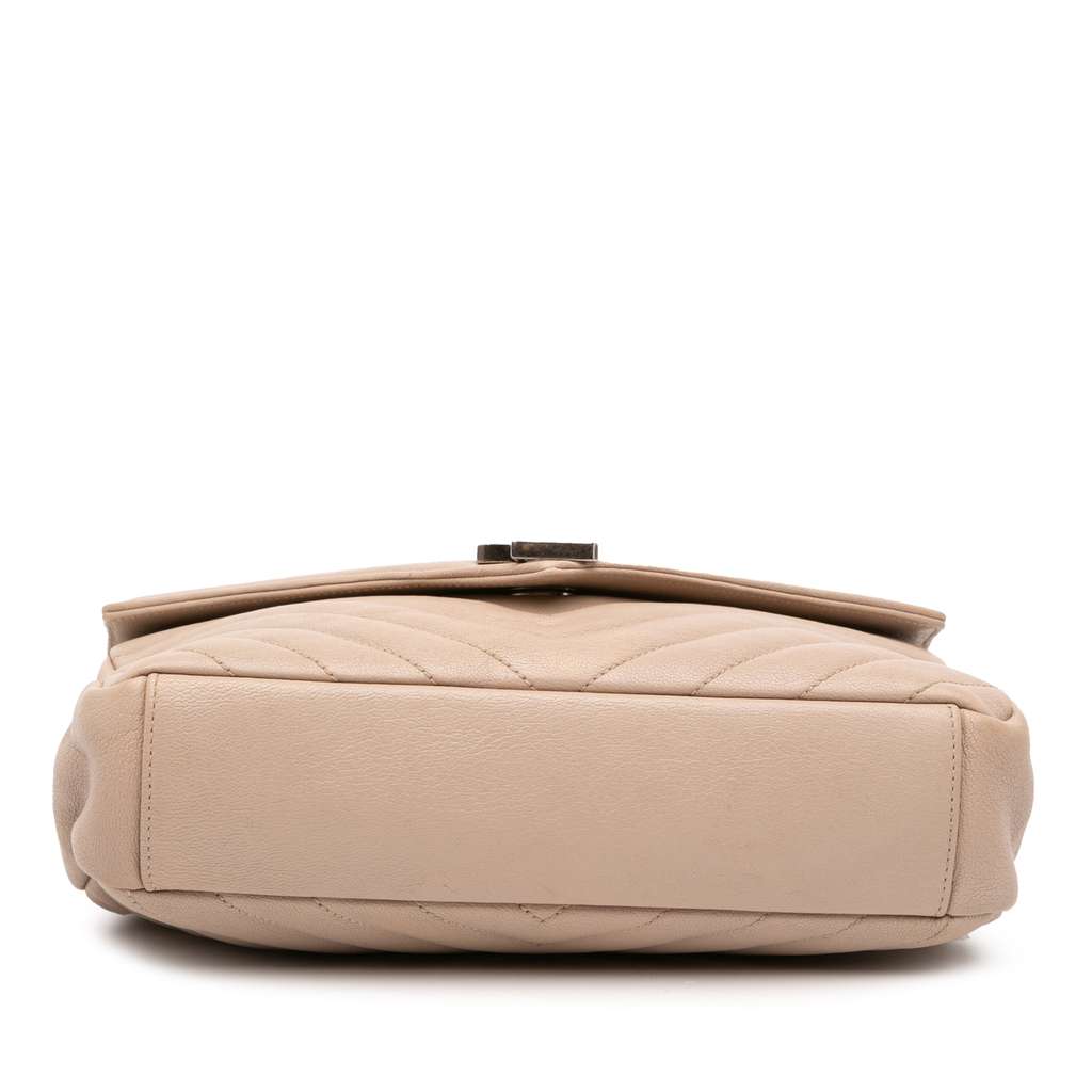 Saint Laurent Medium Monogram Chevron Sheepskin College Bag - Image 6