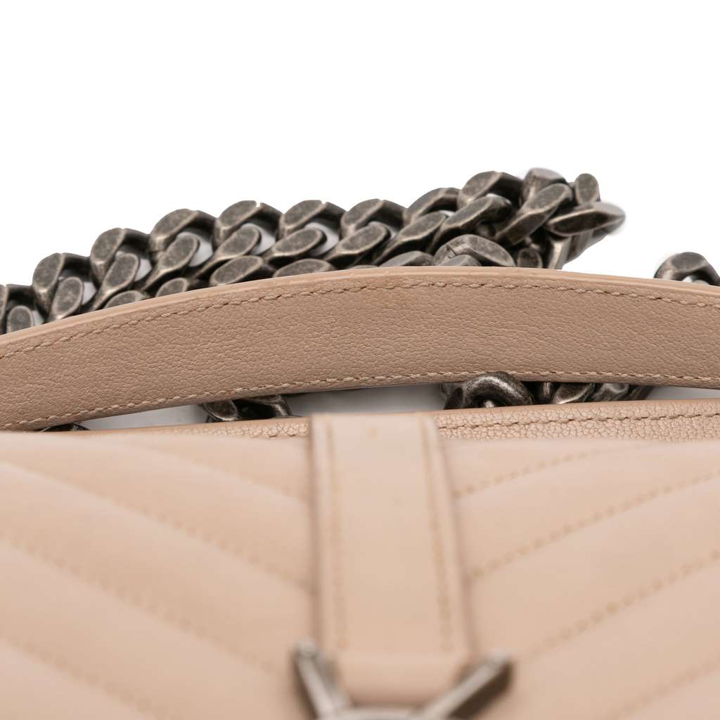 Saint Laurent Medium Monogram Chevron Sheepskin College Bag - Image 12