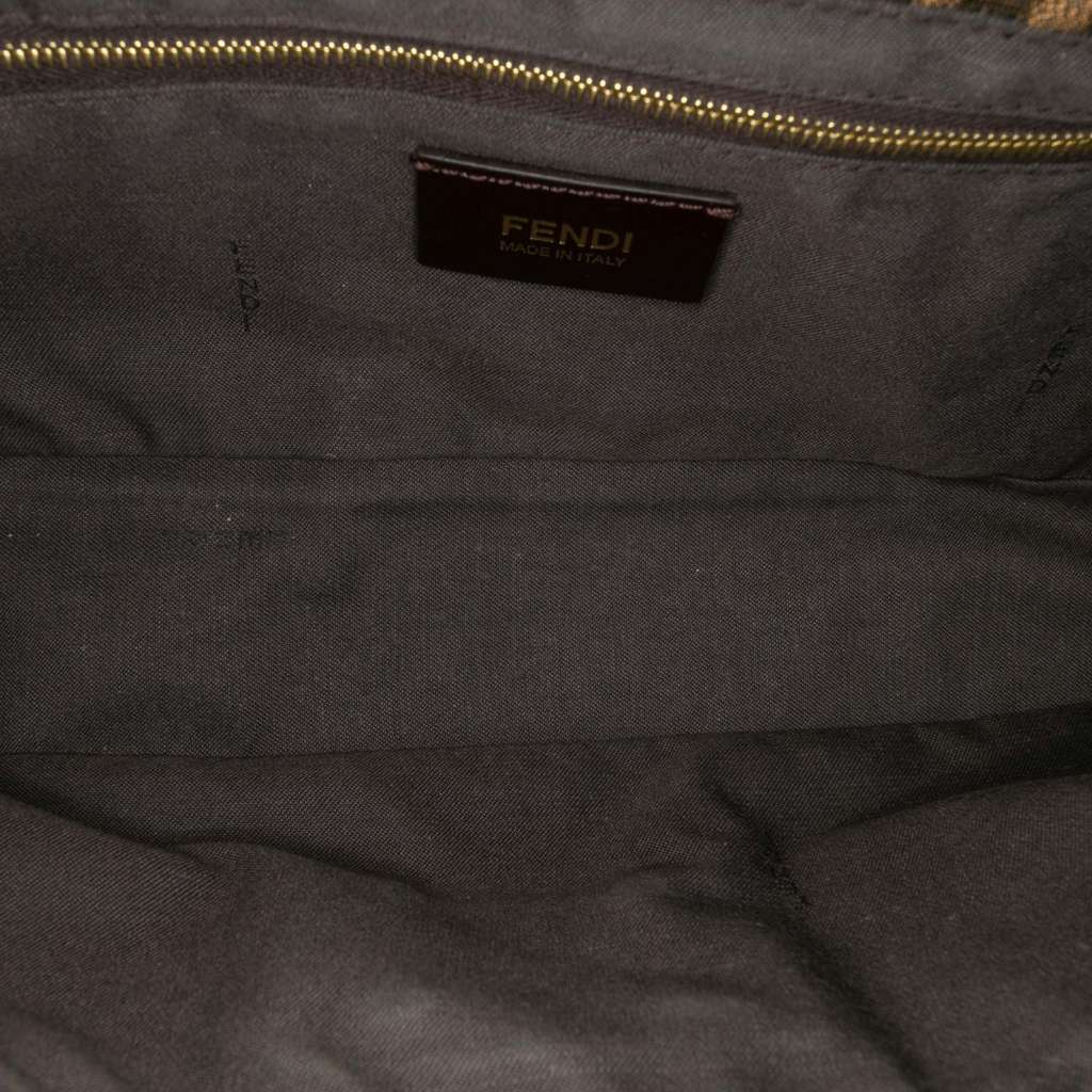 Fendi Zucca Canvas and Leather Chain Maxi Baguette - 4