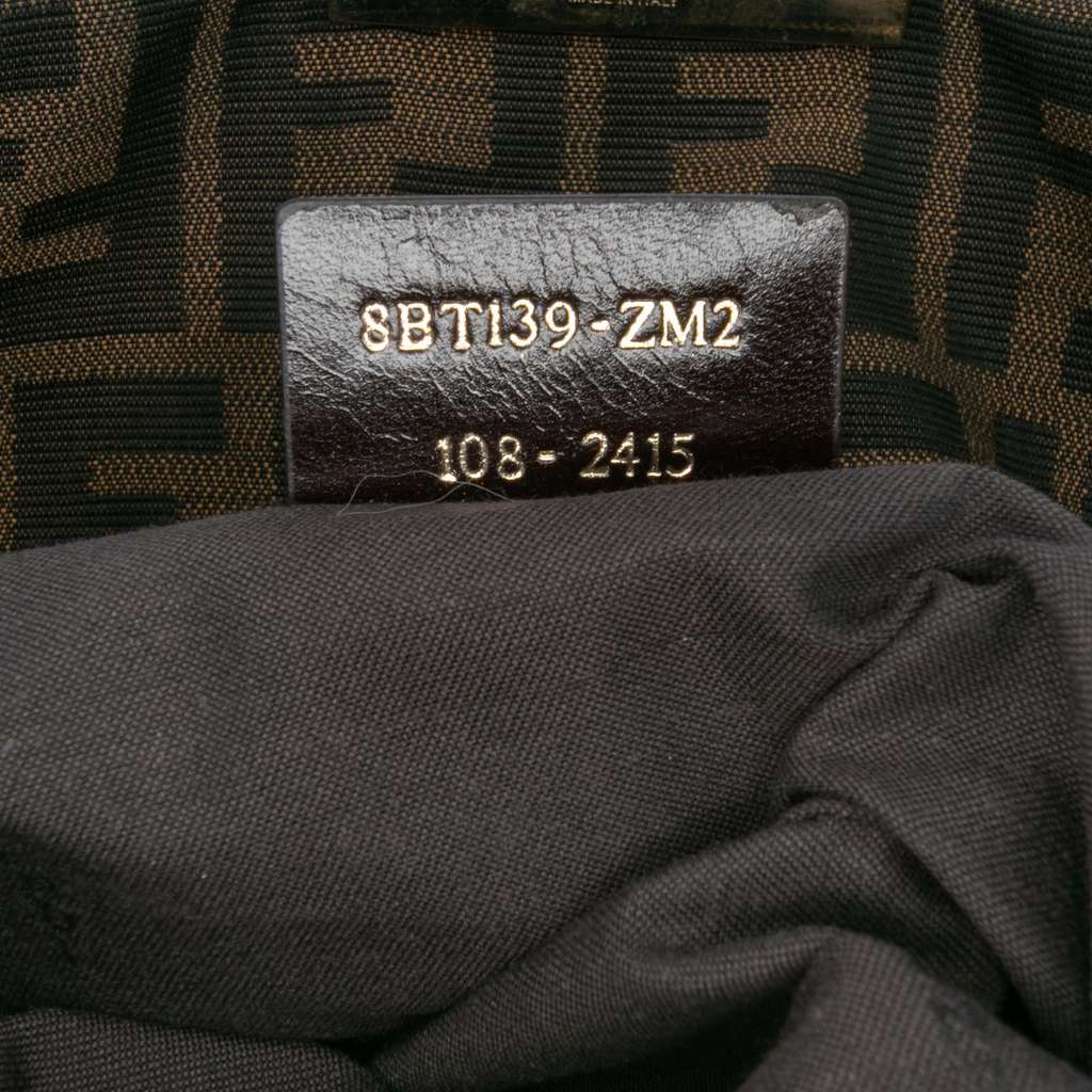 Fendi Zucca Canvas and Leather Chain Maxi Baguette - Detail 1