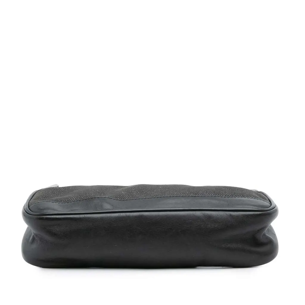 Gucci Denim Web Shoulder Bag Black Denim Good - Inside View