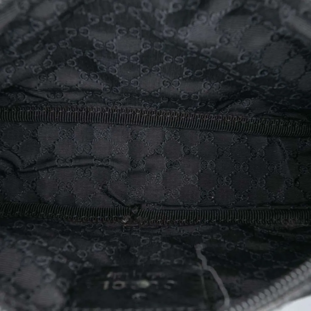 Gucci Denim Web Shoulder Bag Black Denim Good - Model View