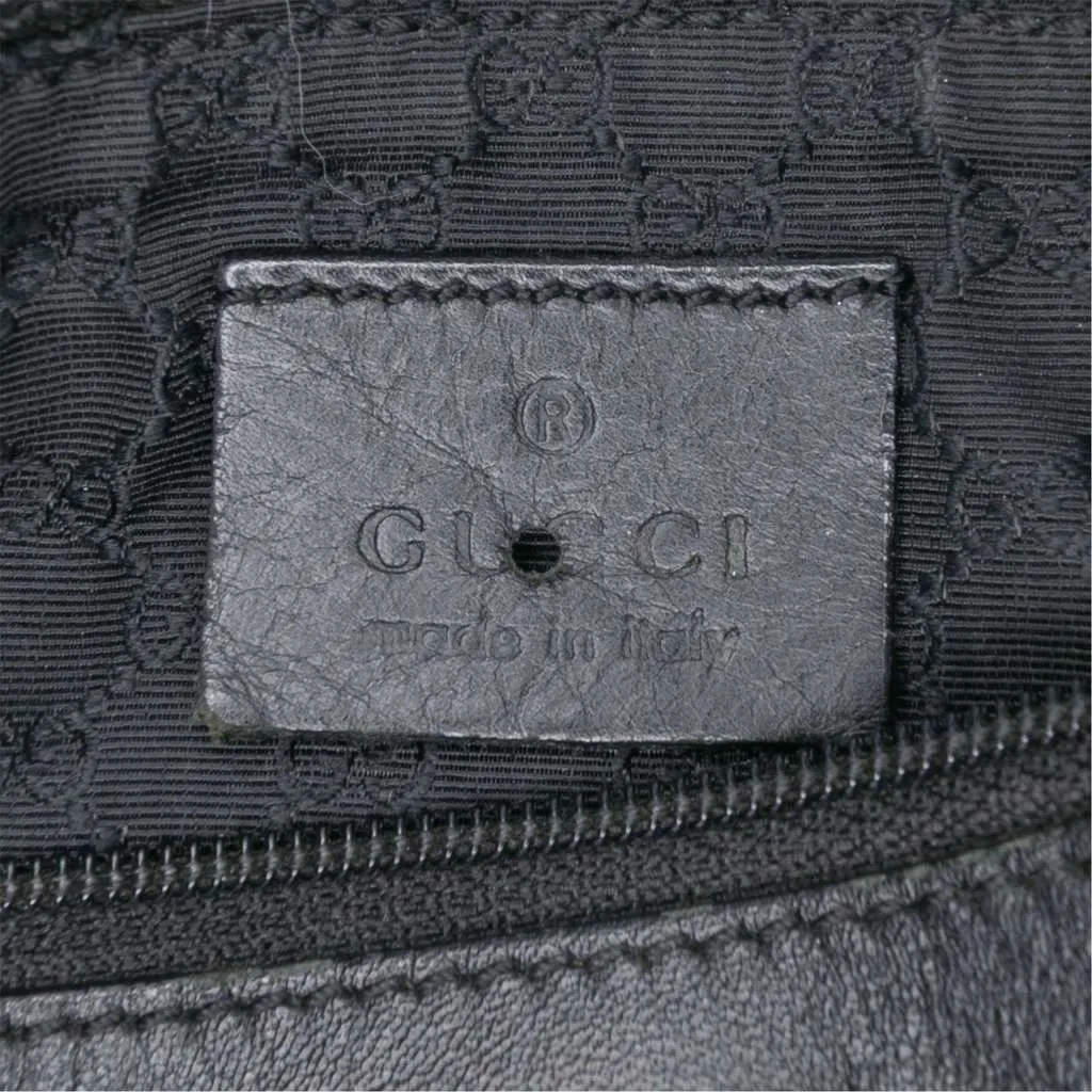 Gucci Denim Web Shoulder Bag Black Denim Good - Box View