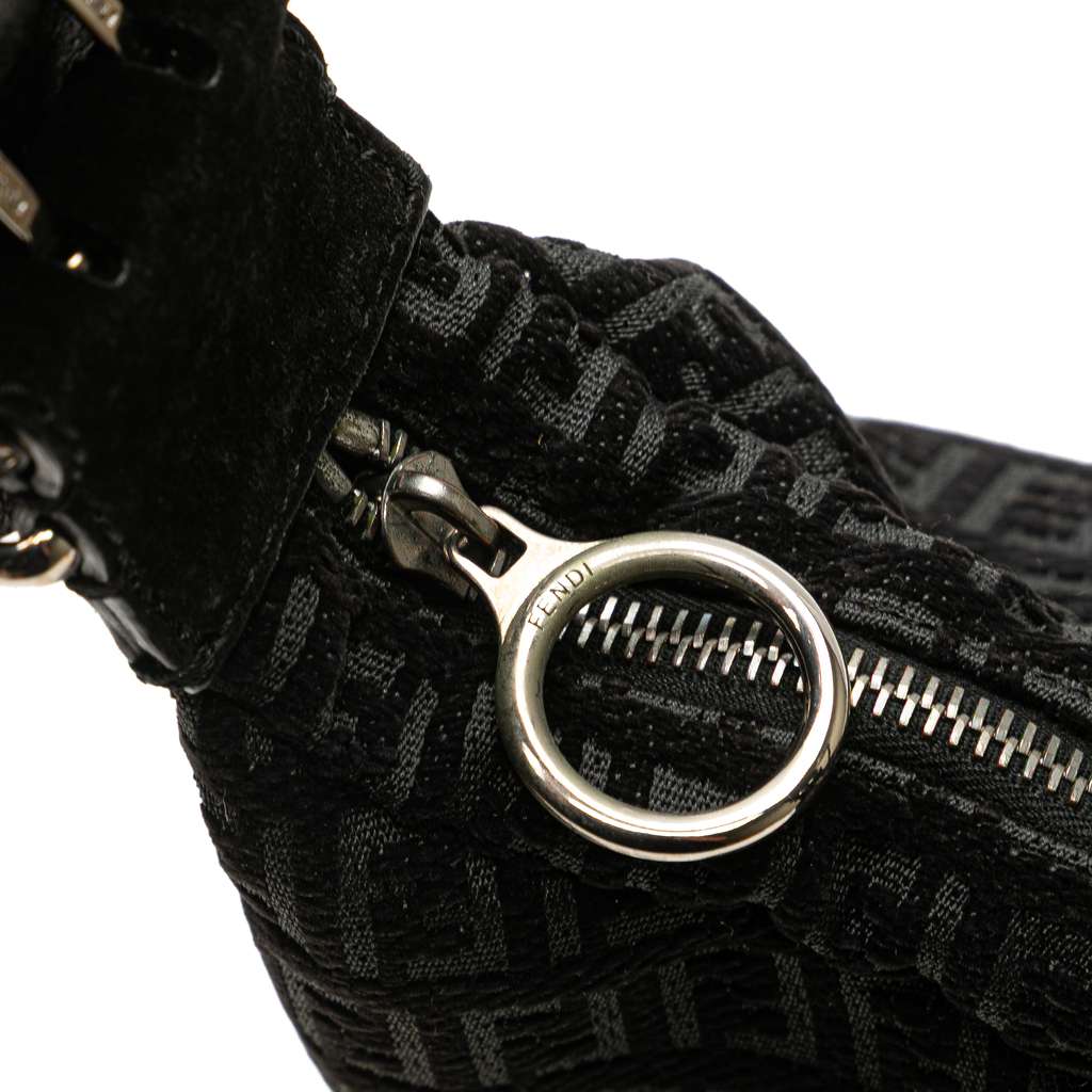 Fendi Zucchino Suede Oyster Shoulder Bag - Detail 2