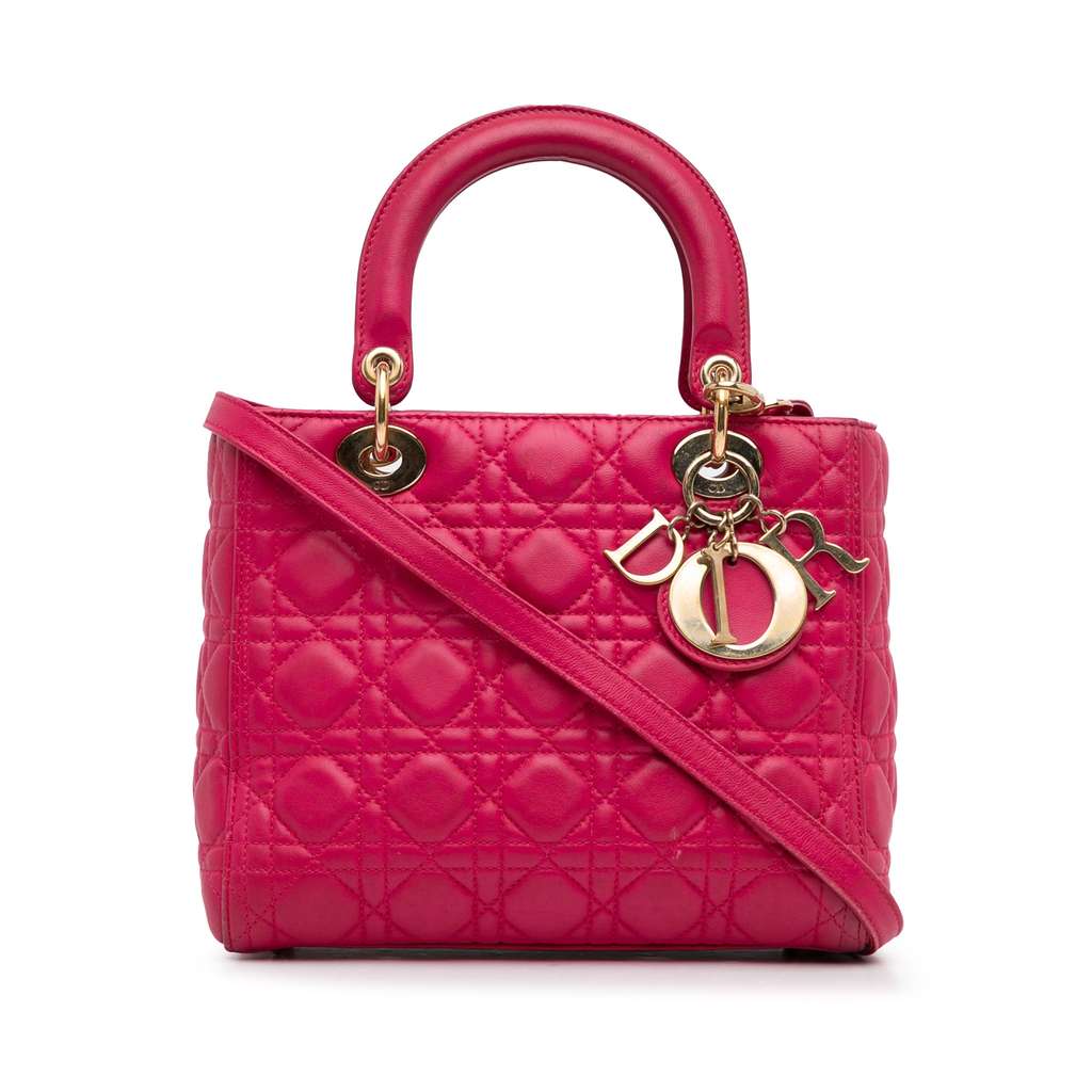 Dior Medium Lambskin Cannage Lady Dior