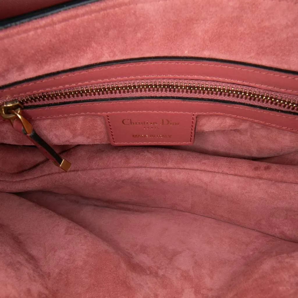 Dior Smooth Calfskin Saddle Bag Red Leather Good - Model View