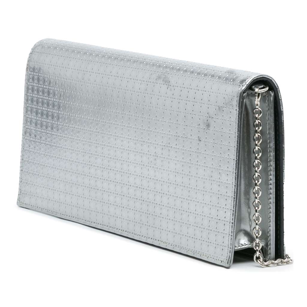 Dior Metallic Patent Microcannage Lady Dior Croisiere Chain Clutch - 2
