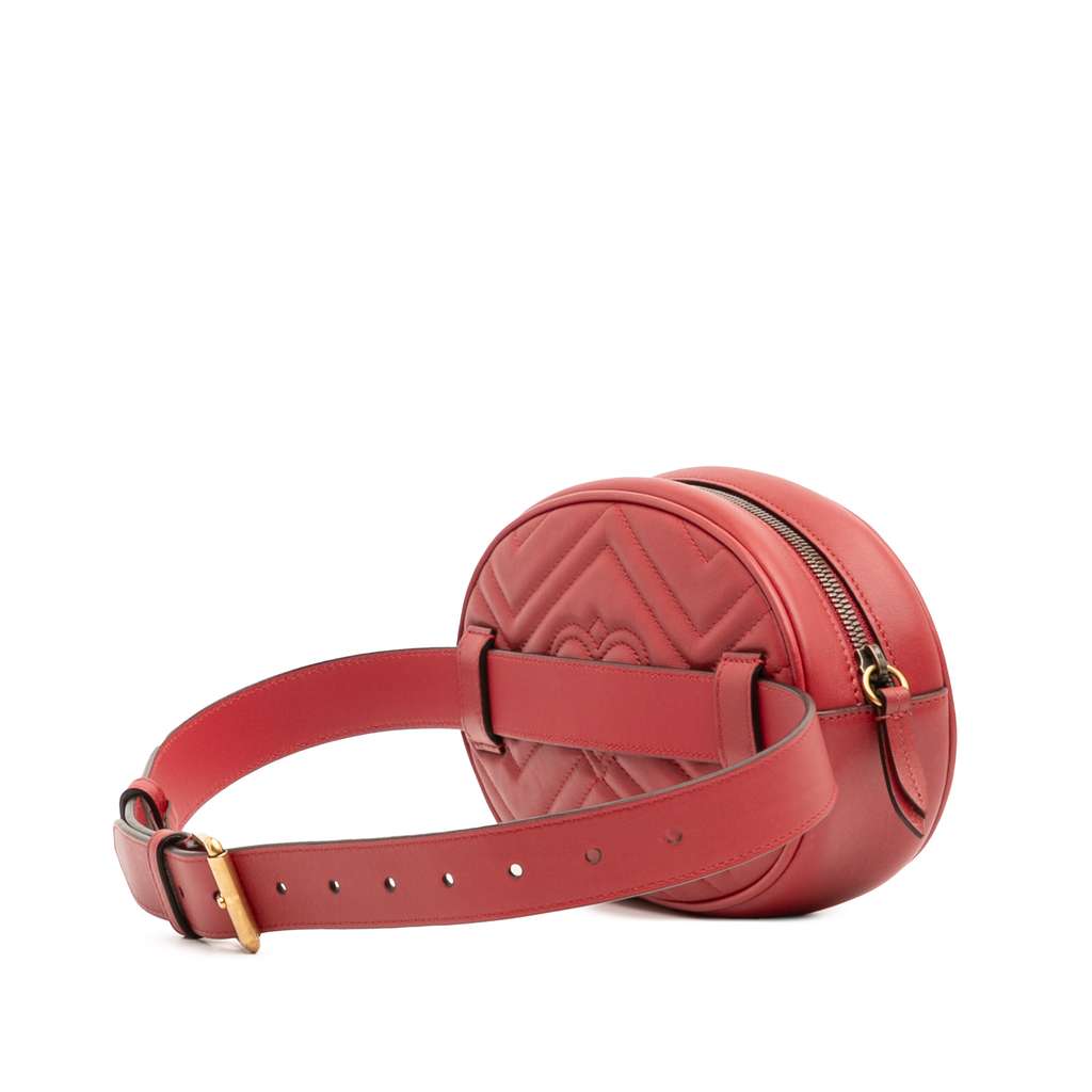 Gucci Small GG Marmont Matelasse Leather Belt Bag - Back view