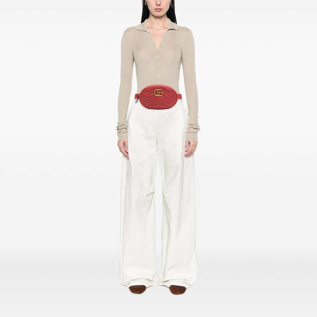 Gucci Small GG Marmont Matelasse Leather Belt Bag - Image 14